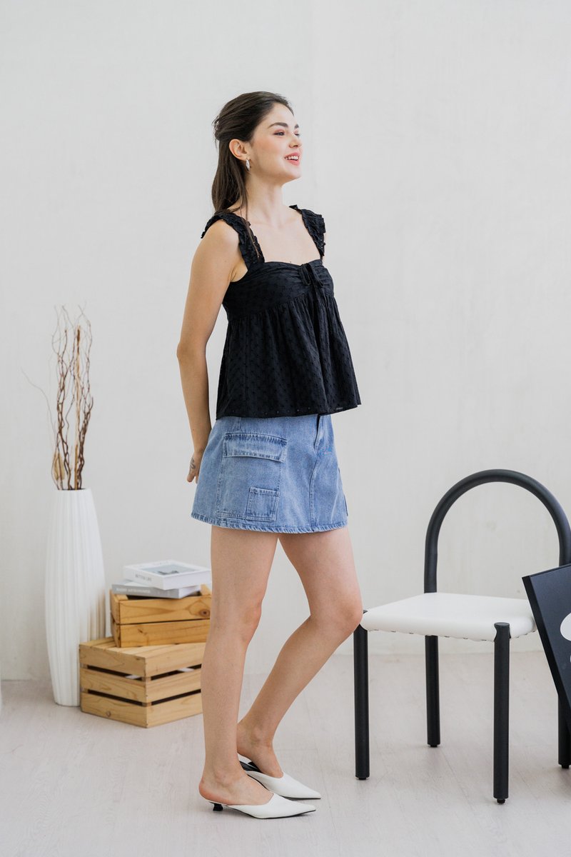 Cara Cargo Denim Skort (XS)