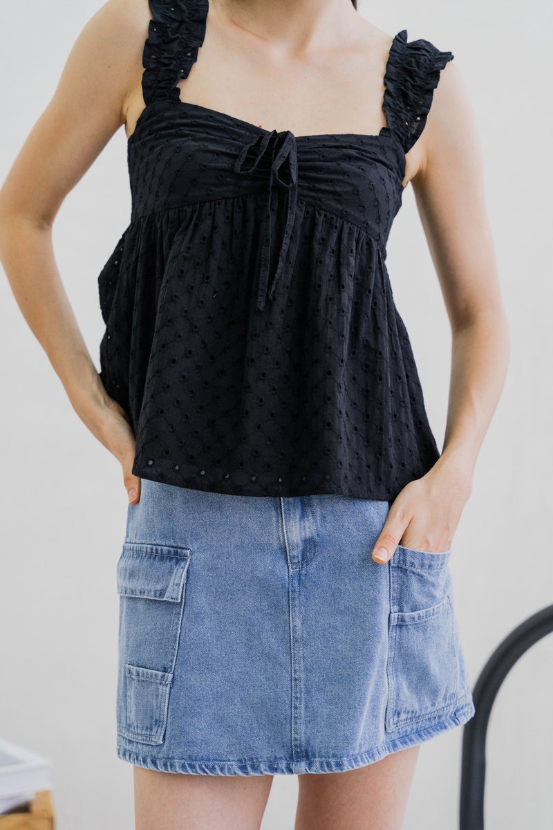 Cara Cargo Denim Skort (XS)