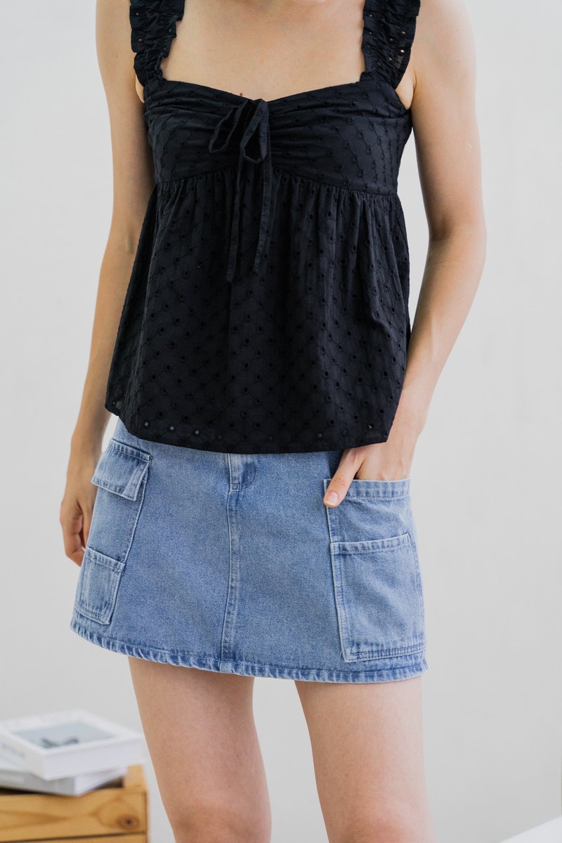 Cara Cargo Denim Skort (XS)