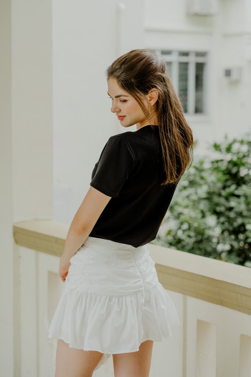 Tayla Ruched Skort In White (S)