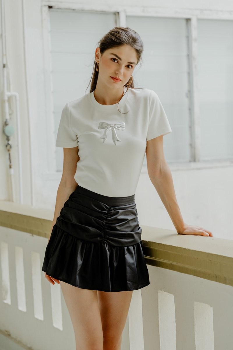 Tayla Ruched Skort In Black