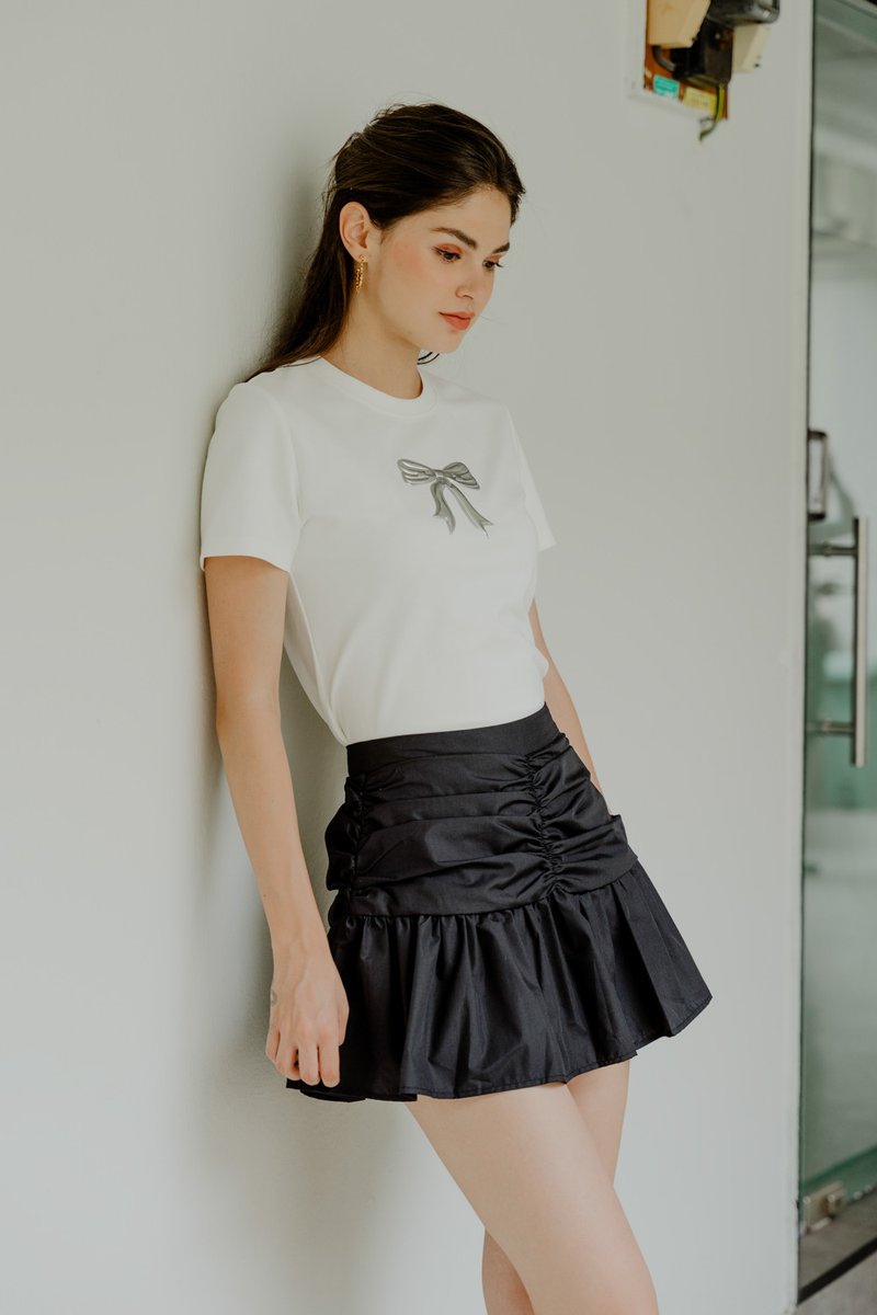 Tayla Ruched Skort In Black