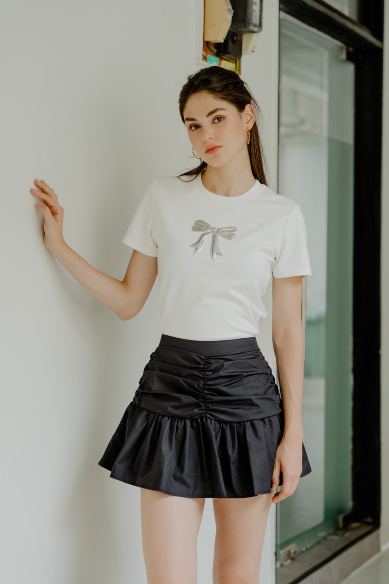 Tayla Ruched Skort In Black