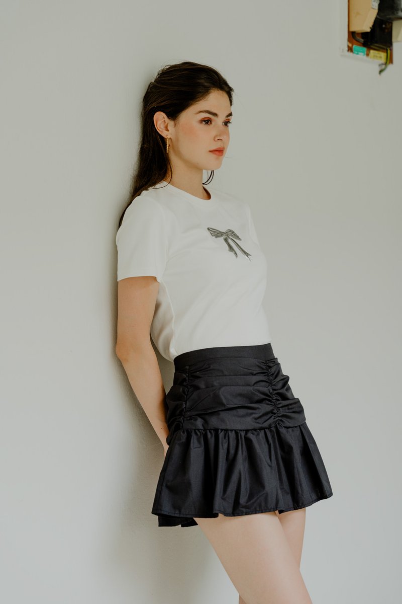 Tayla Ruched Skort In Black