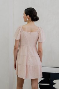 Gracie Textured Tiered Dress In Pink (XS)