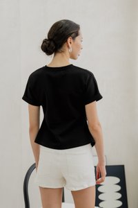 Rae Side Ruched Top In Black (XS)