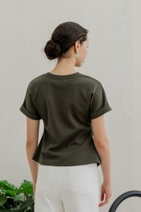 Rae Side Ruched Top In Olive