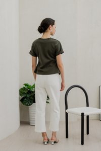 Rae Side Ruched Top In Olive