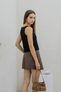 Bree Square Neck Cotton Top In Black (XS)