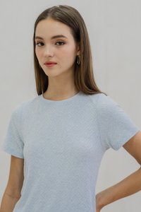 Krystel Knit Shift Dress In Powder Blue (XS)