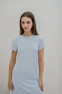 Krystel Knit Shift Dress In Powder Blue (XS)