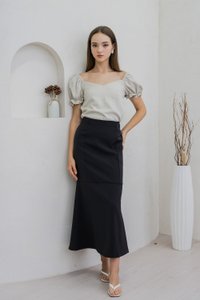 Glennys Puff Sleeve Top In Sand (XS)