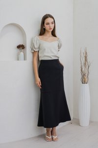 Glennys Puff Sleeve Top In Sand (XS)