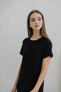 Nancy Knit Shift Dress In Black (XS)