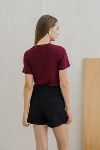 Dahlia Denim High Waisted Shorts In Black