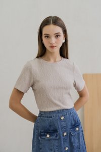 Nancy Knit Top In Khaki