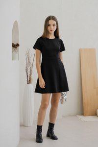Carmen Panelled Dress In Black (XS)