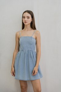 Diedra Denim Camisole Dress Romper(XS)