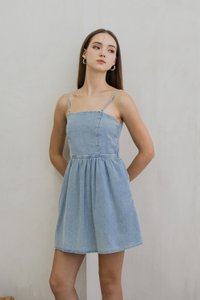 Diedra Denim Camisole Dress Romper(XS)