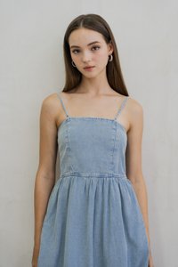 Diedra Denim Camisole Dress Romper(XS)