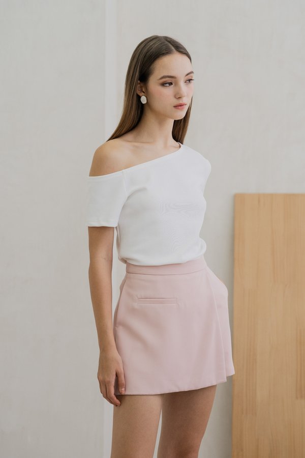 Steph One Shoulder Top In White (XXL)