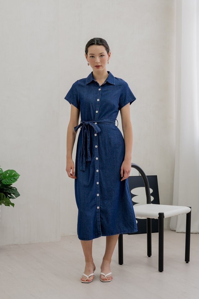 Thyra Denim Shirt Midi Dress