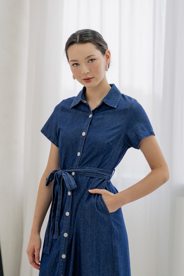 Thyra Denim Shirt Midi Dress