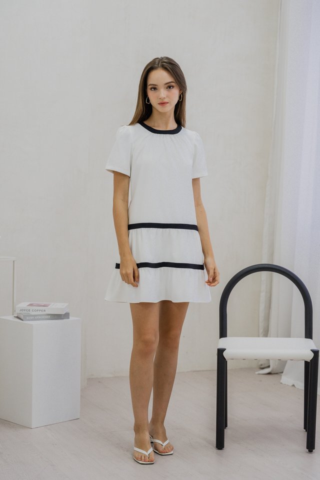 Adalei Tiered Dress In White