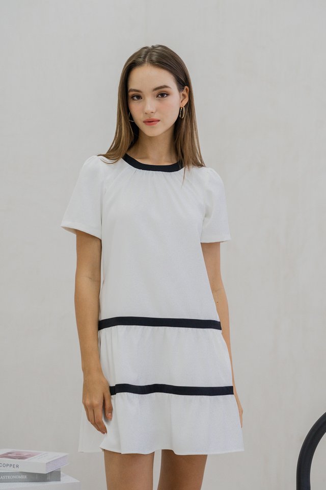 Adalei Tiered Dress In White