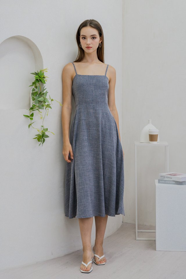 Chance Camisole Midi Dress In Navy