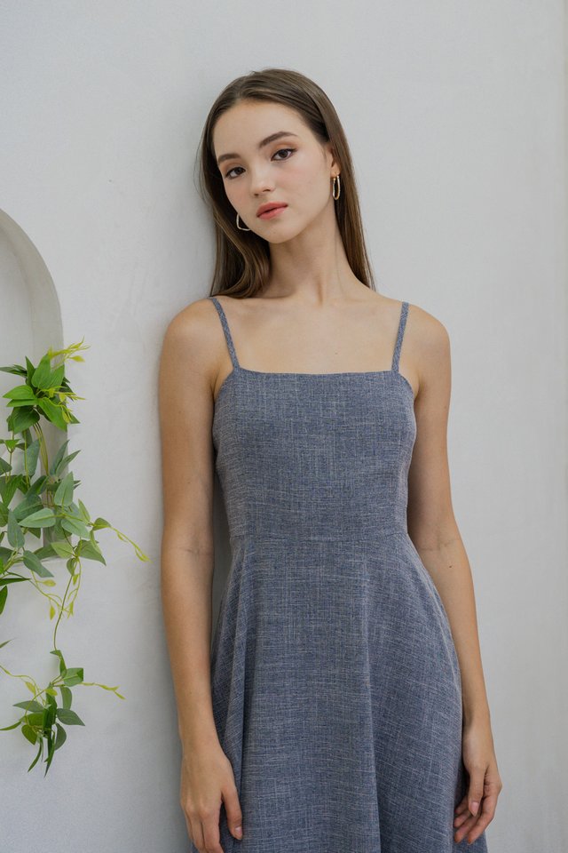 Chance Camisole Midi Dress In Navy