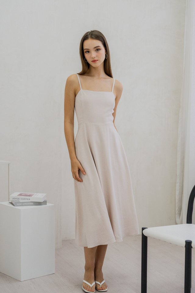 Chance Camisole Midi Dress In Sand