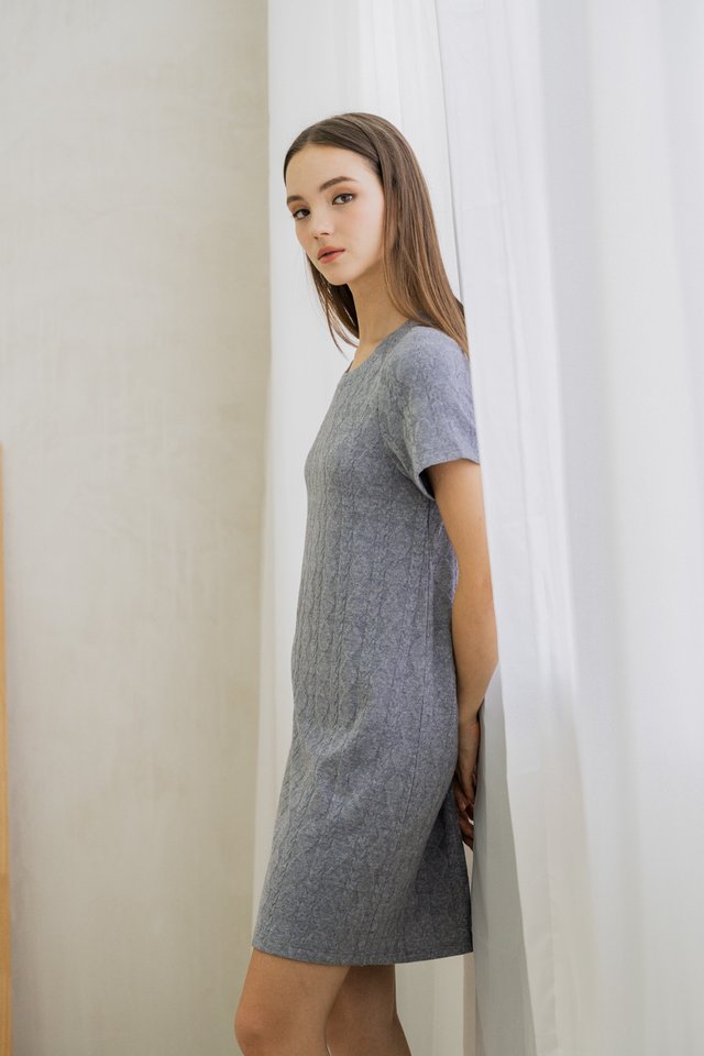 Nancy Knit Shift Dress In Grey (XL)