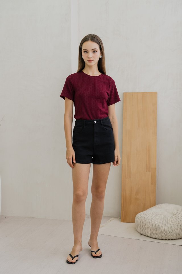 Dahlia Denim High Waisted Shorts In Black