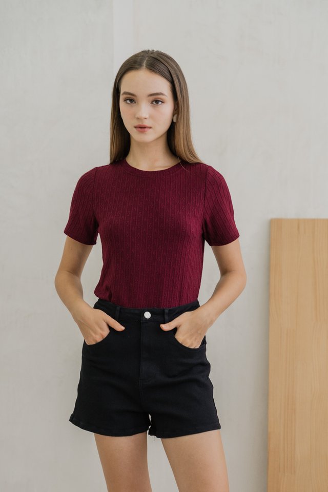 Dahlia Denim High Waisted Shorts In Black