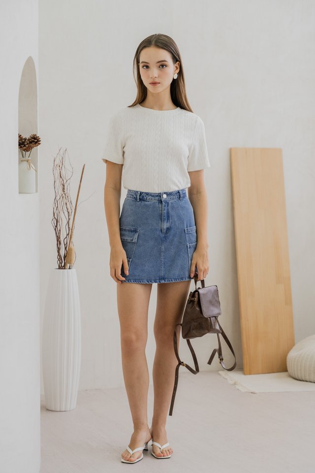 Nancy Knit Top In White (S)