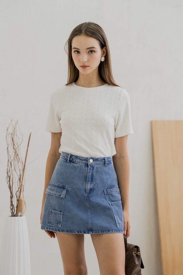 Nancy Knit Top In White (S)