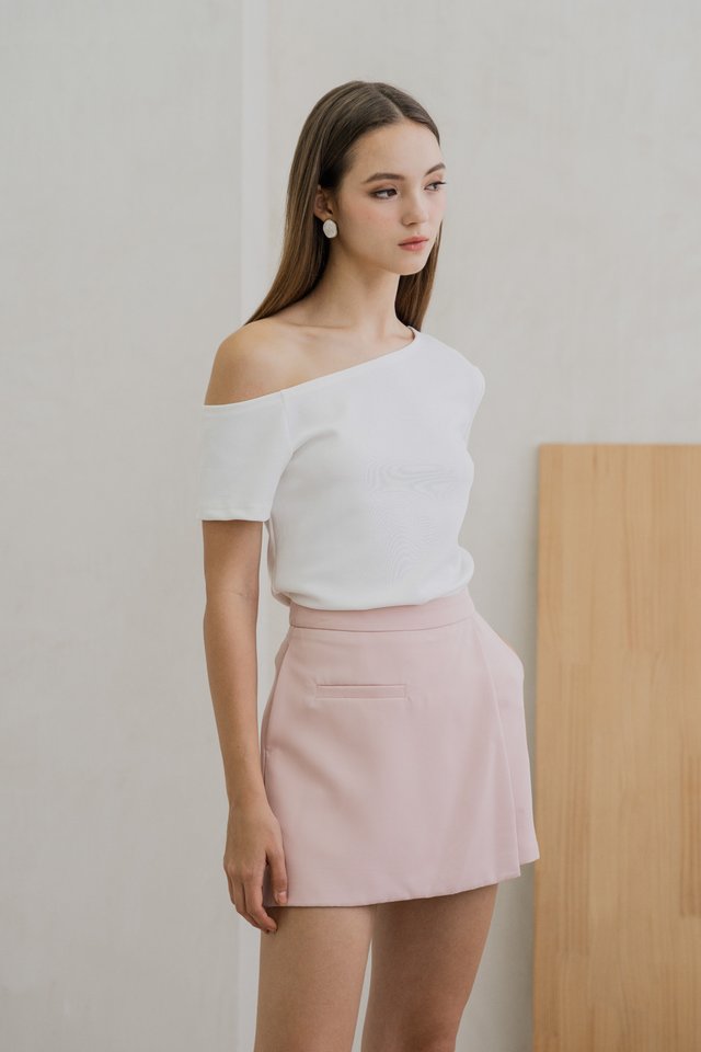 Steph One Shoulder Top In White