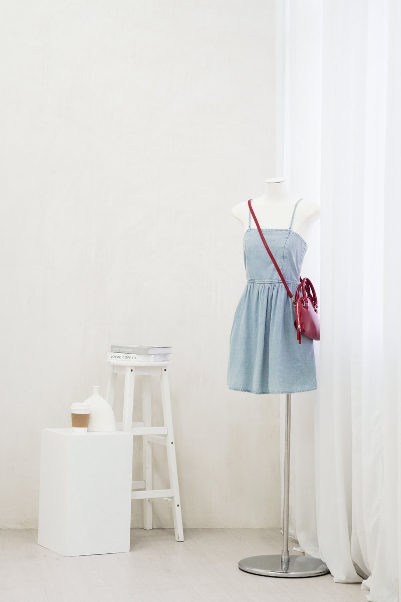 Diedra Denim Camisole Dress Romper(XS)