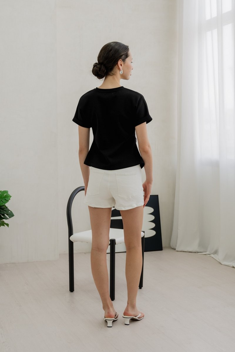 Rae Side Ruched Top In Black (XS)