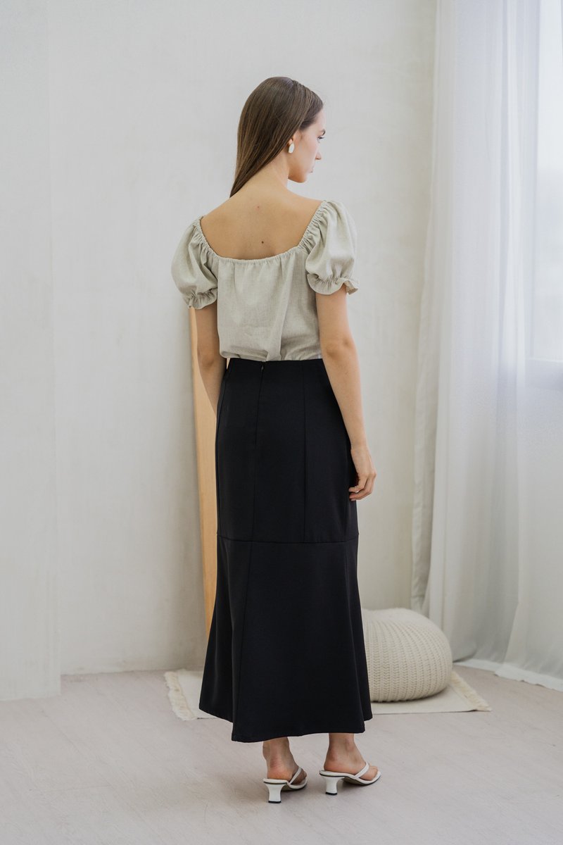 Glennys Puff Sleeve Top In Sand (XS)
