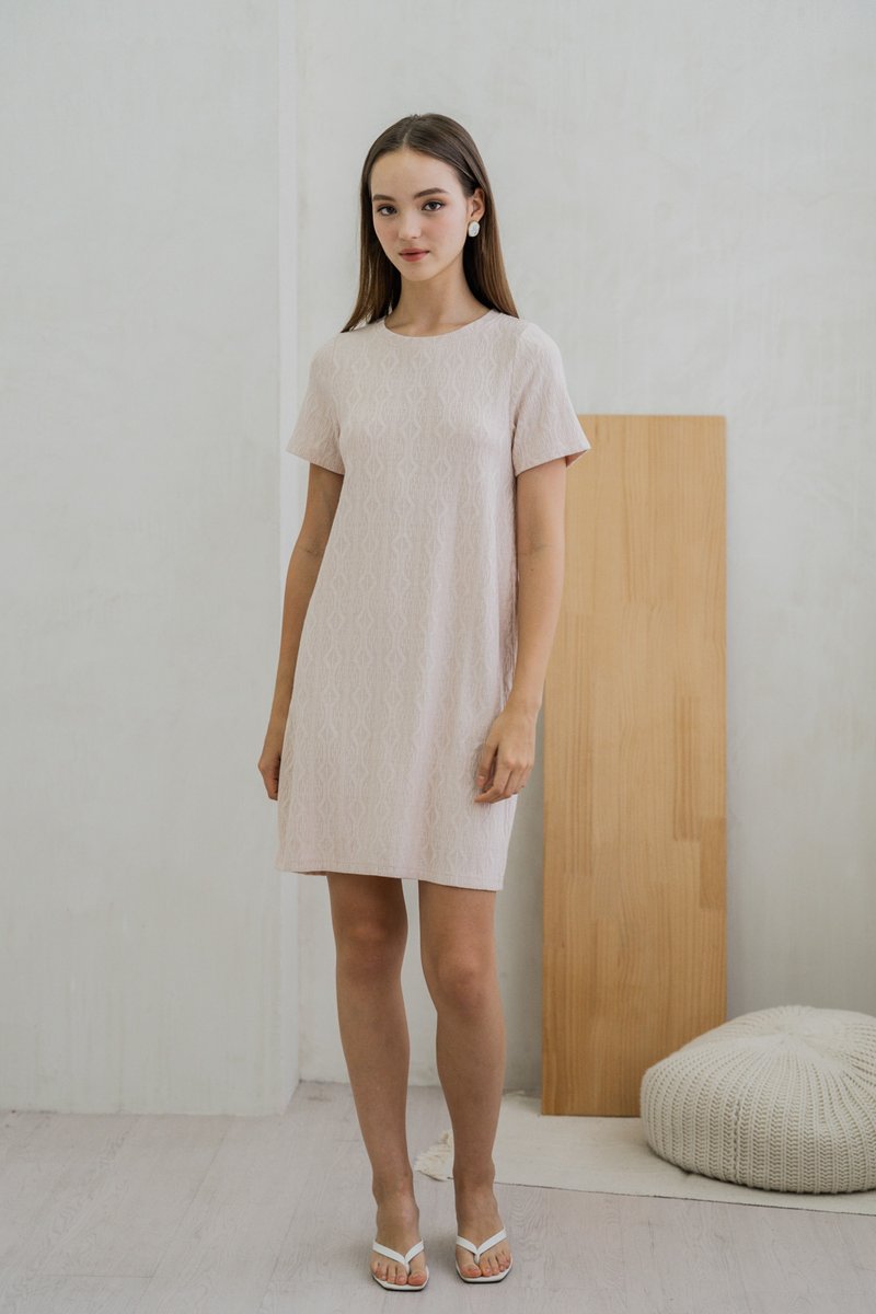 Nancy Knit Shift Dress In Pink (L)