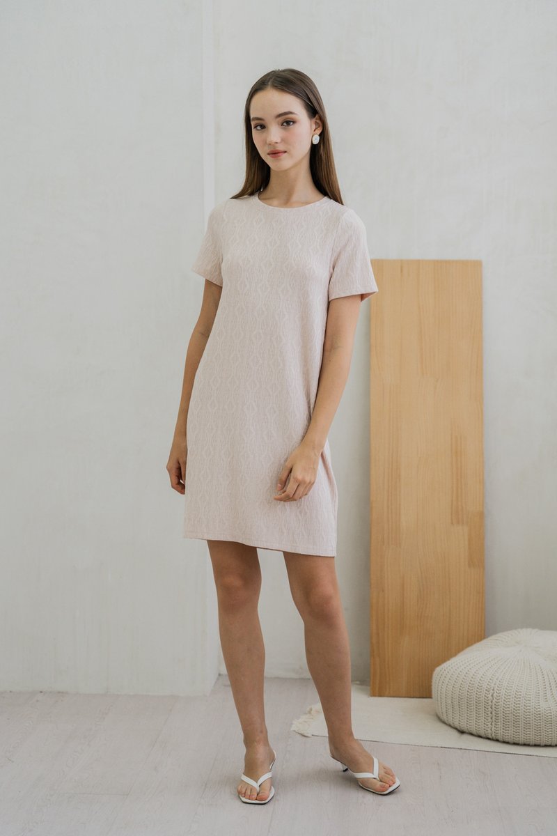 Nancy Knit Shift Dress In Pink (L)