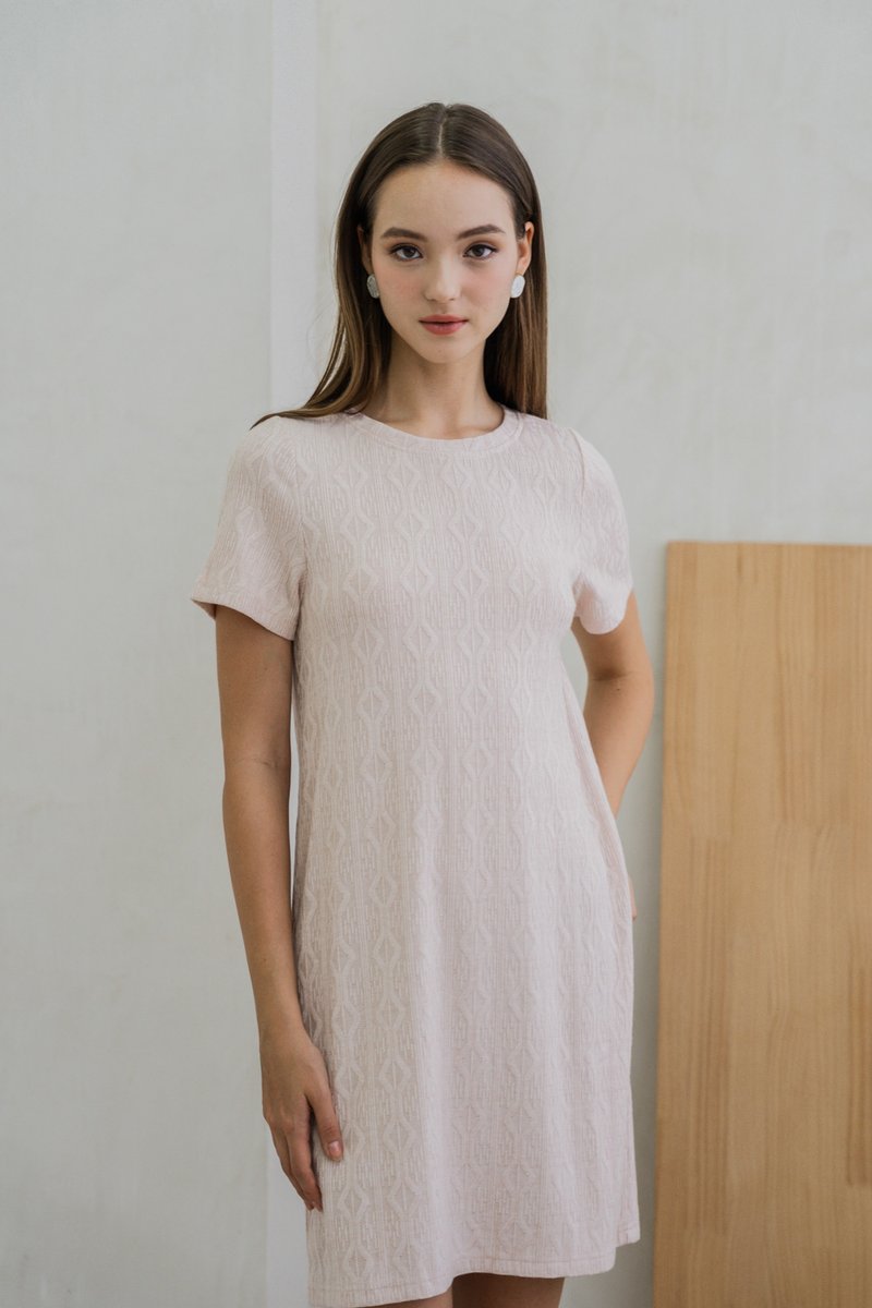 Nancy Knit Shift Dress In Pink (L)