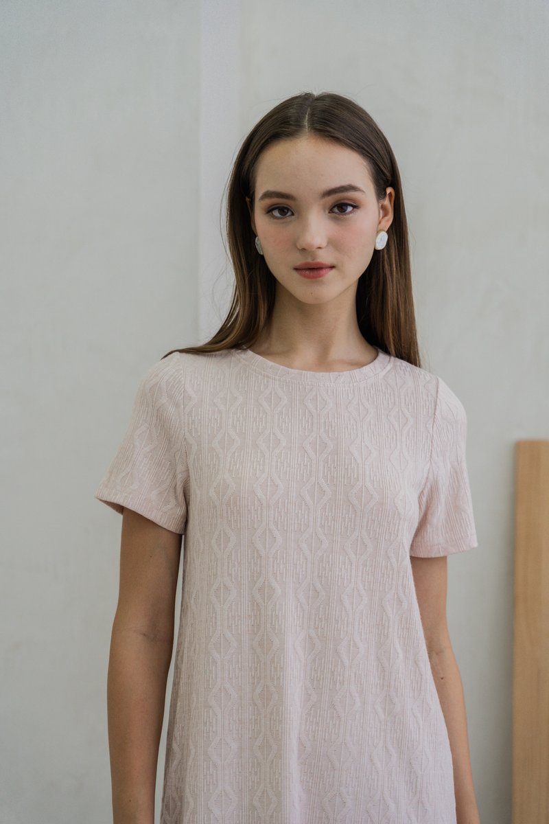 Nancy Knit Shift Dress In Pink (L)