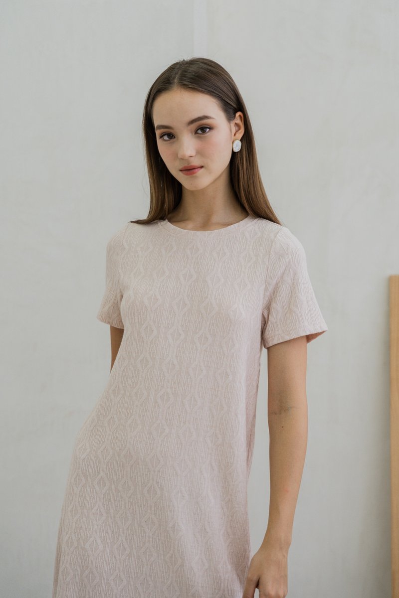 Nancy Knit Shift Dress In Pink (L)
