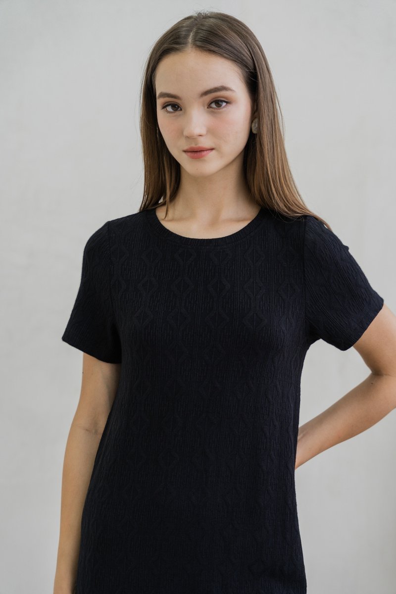 Nancy Knit Shift Dress In Black (XS)