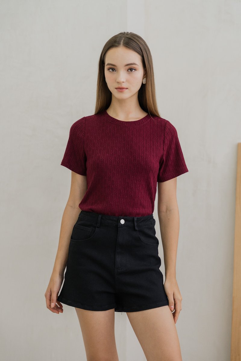 Dahlia Denim High Waisted Shorts In Black