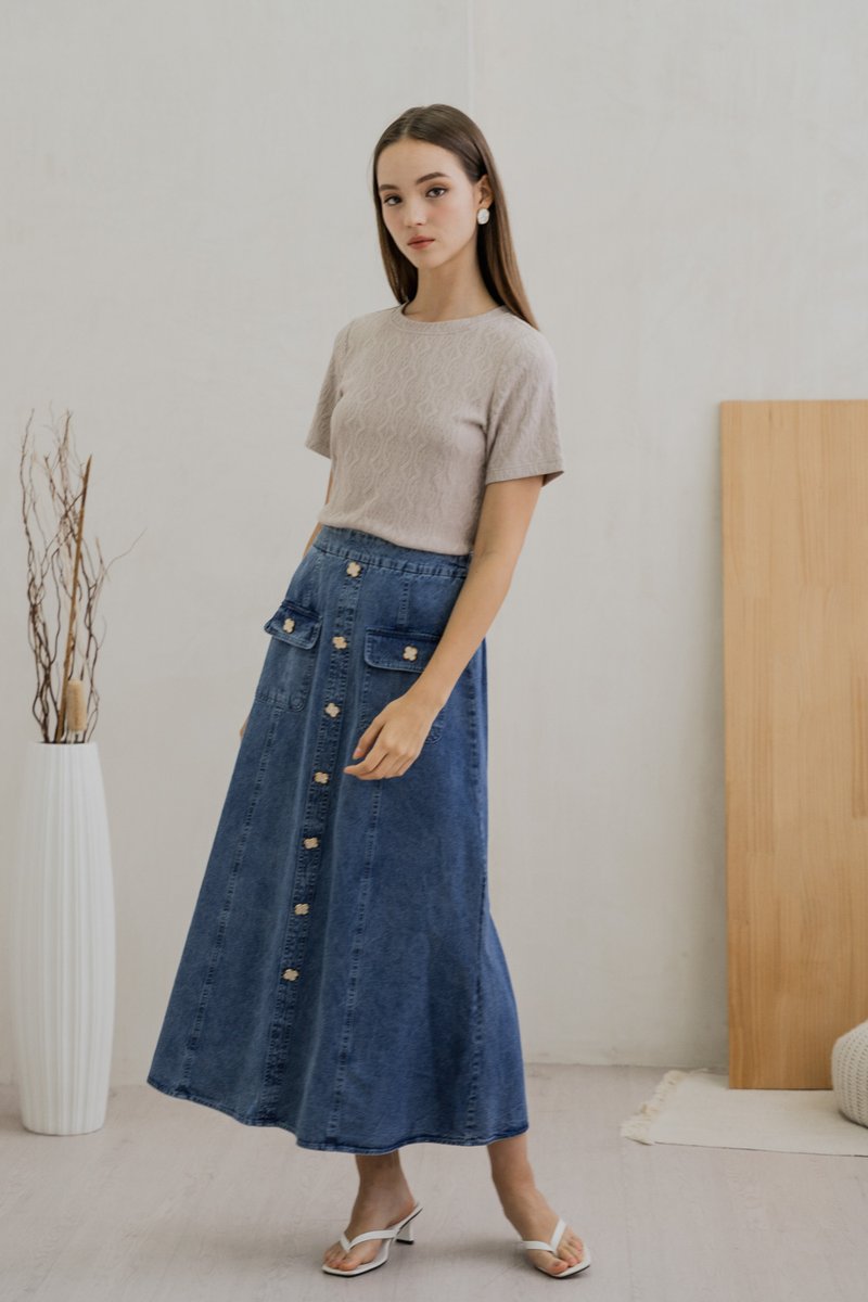 Nancy Knit Top In Khaki