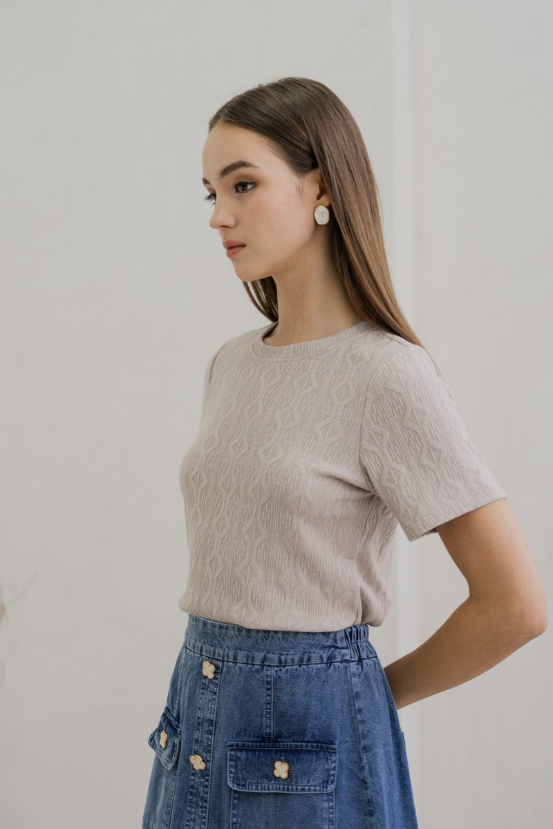 Nancy Knit Top In Khaki